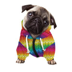 Rainbow Knitted Mexican Pattern Print Dog Zip Up Hoodie