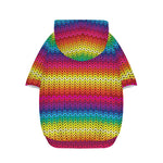 Rainbow Knitted Mexican Pattern Print Dog Zip Up Hoodie
