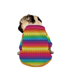 Rainbow Knitted Mexican Pattern Print Dog Zip Up Jacket