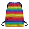 Rainbow Knitted Mexican Pattern Print Drawstring Backpack