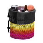 Rainbow Knitted Mexican Pattern Print Drawstring Makeup Bag