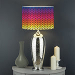Rainbow Knitted Mexican Pattern Print Drum Lamp Shade