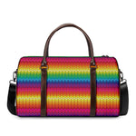 Rainbow Knitted Mexican Pattern Print Duffle Bag
