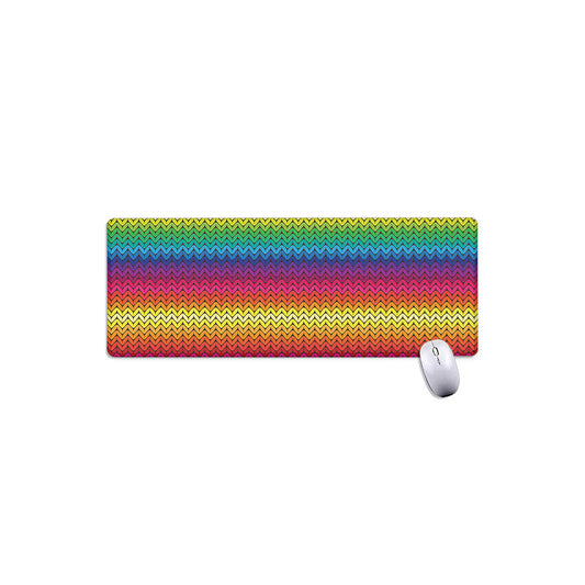 Rainbow Knitted Mexican Pattern Print Extended Mouse Pad
