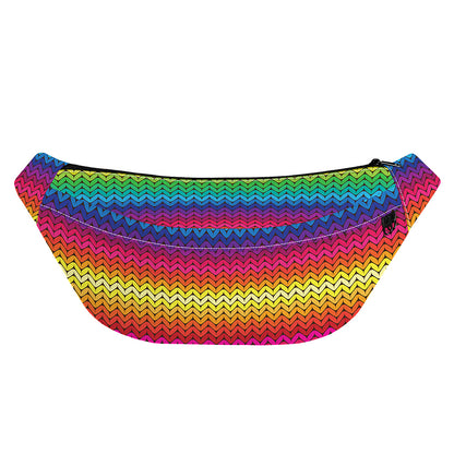 Rainbow Knitted Mexican Pattern Print Fanny Pack