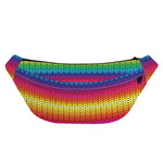 Rainbow Knitted Mexican Pattern Print Fanny Pack