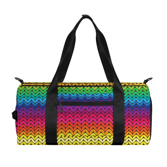 Rainbow Knitted Mexican Pattern Print Gym Bag