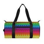 Rainbow Knitted Mexican Pattern Print Gym Bag