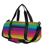 Rainbow Knitted Mexican Pattern Print Gym Bag