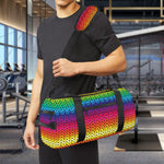Rainbow Knitted Mexican Pattern Print Gym Bag
