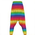 Rainbow Knitted Mexican Pattern Print Hammer Pants