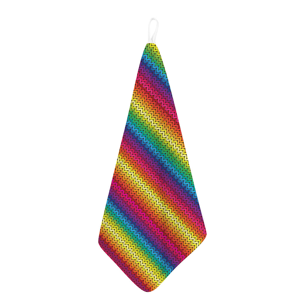 Rainbow Knitted Mexican Pattern Print Hand Towel