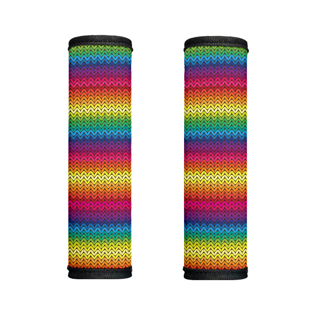Rainbow Knitted Mexican Pattern Print Handle Covers