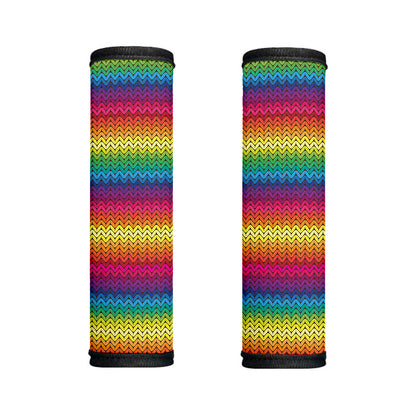 Rainbow Knitted Mexican Pattern Print Handle Covers