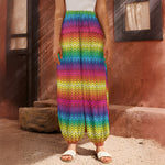Rainbow Knitted Mexican Pattern Print Harem Pants