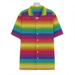 Rainbow Knitted Mexican Pattern Print Hawaiian Shirt