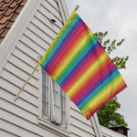 Rainbow Knitted Mexican Pattern Print House Flag
