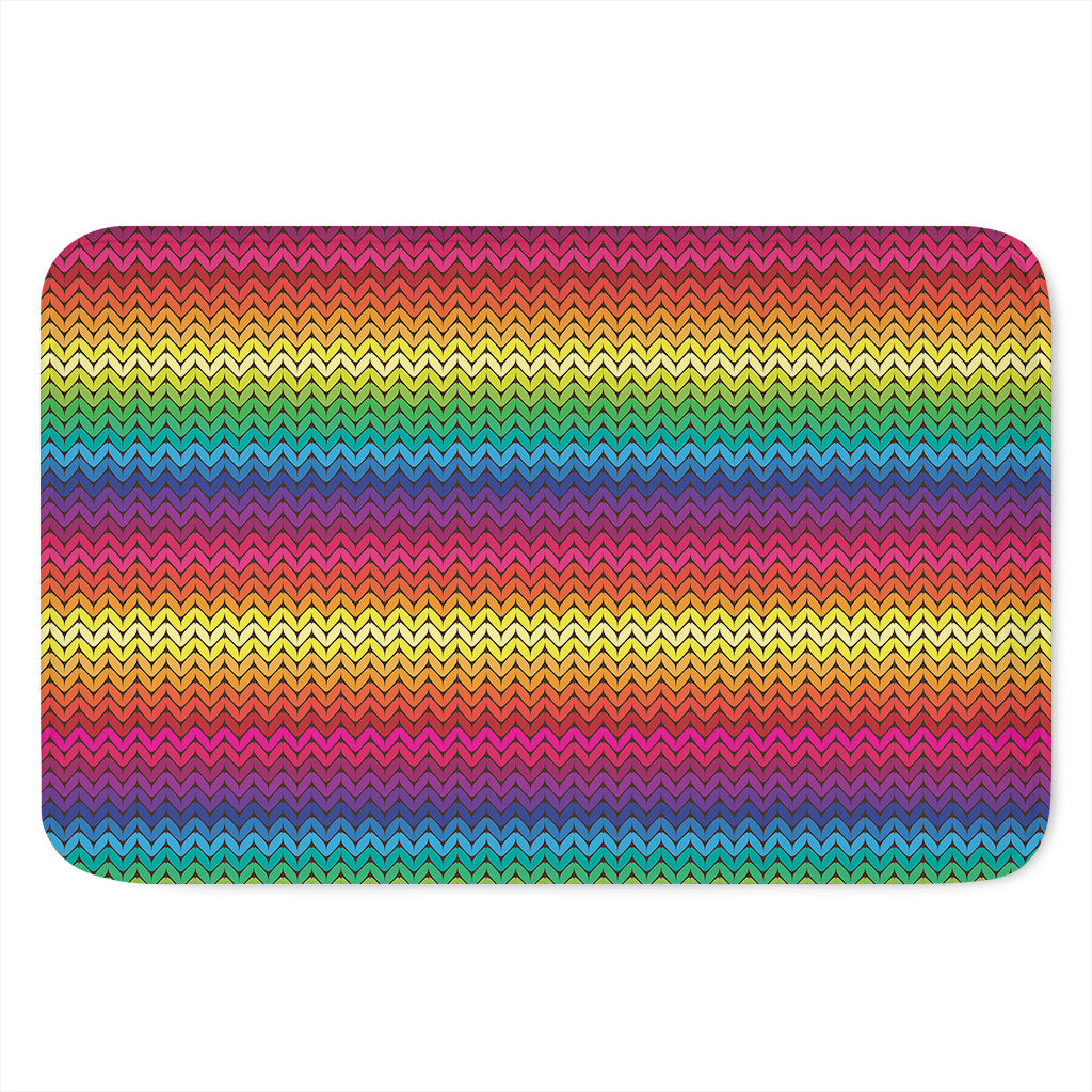 Rainbow Knitted Mexican Pattern Print Indoor Door Mat