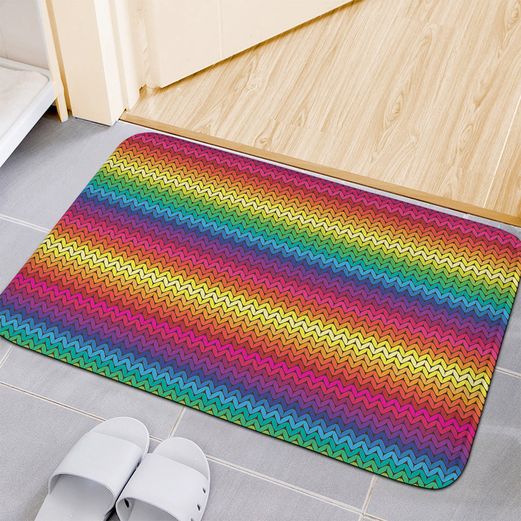 Rainbow Knitted Mexican Pattern Print Indoor Door Mat