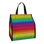 Rainbow Knitted Mexican Pattern Print Insulated Lunch Tote