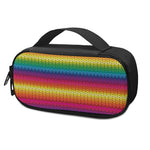 Rainbow Knitted Mexican Pattern Print Insulin Cooler Travel Case