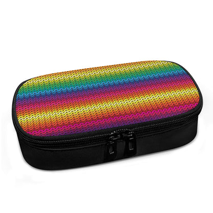 Rainbow Knitted Mexican Pattern Print Insulin Cooler Travel Case