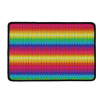 Rainbow Knitted Mexican Pattern Print Kitchen Mat