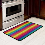 Rainbow Knitted Mexican Pattern Print Kitchen Mat