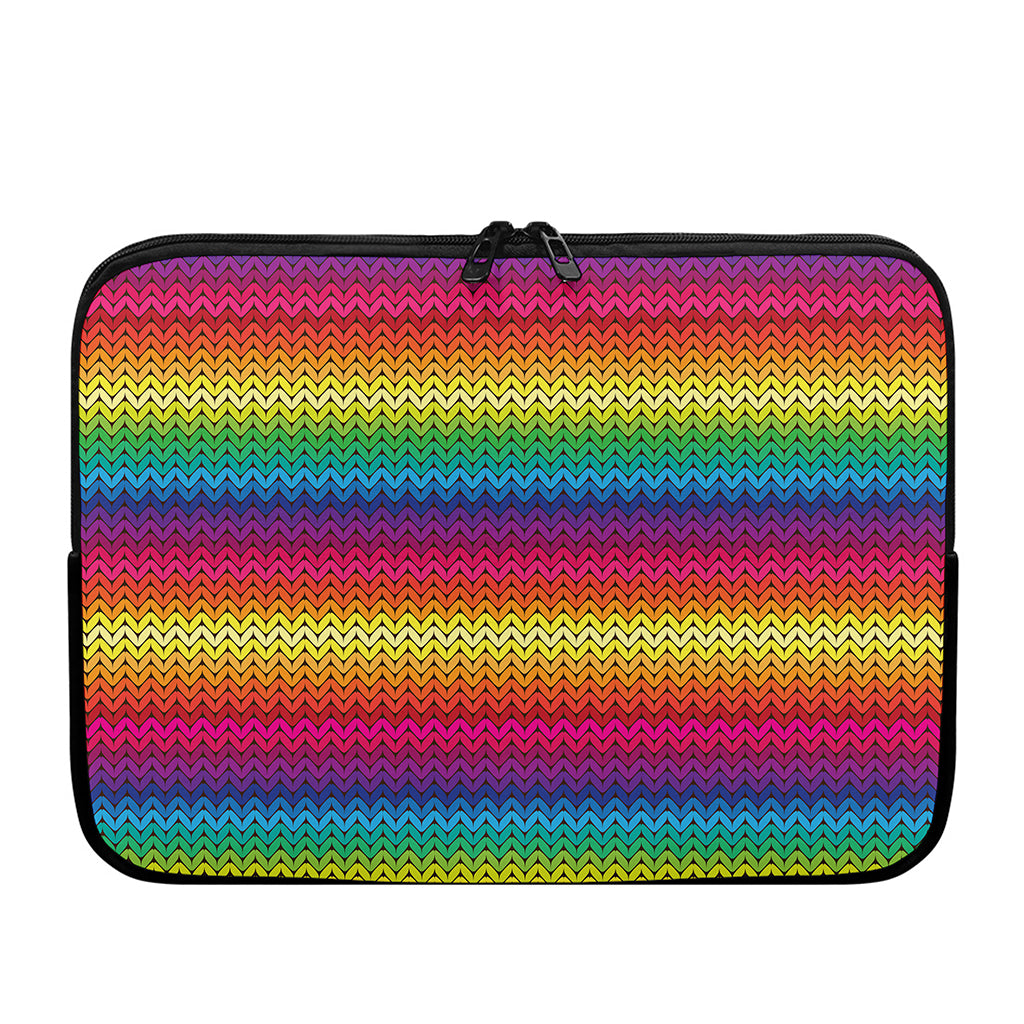 Rainbow Knitted Mexican Pattern Print Laptop Sleeve