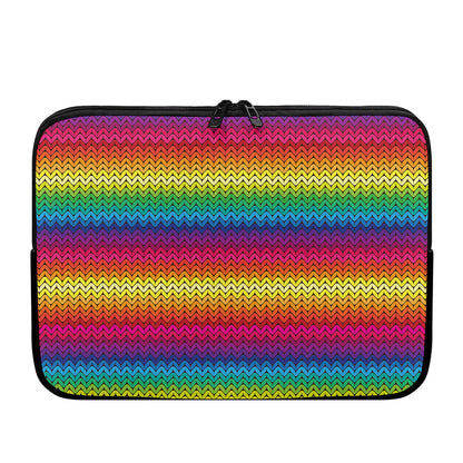 Rainbow Knitted Mexican Pattern Print Laptop Sleeve