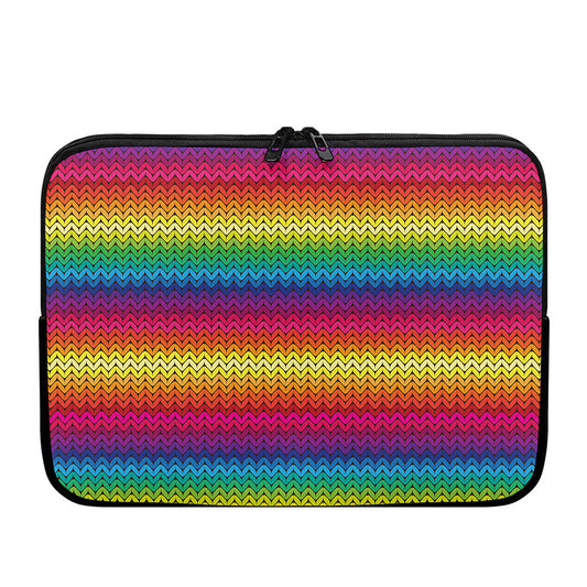 Rainbow Knitted Mexican Pattern Print Laptop Sleeve