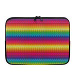 Rainbow Knitted Mexican Pattern Print Laptop Sleeve