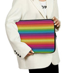 Rainbow Knitted Mexican Pattern Print Laptop Sleeve