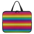 Rainbow Knitted Mexican Pattern Print Laptop Sleeve With Handle