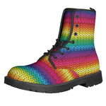 Rainbow Knitted Mexican Pattern Print Backpack