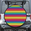 Rainbow Knitted Mexican Pattern Print Leather Spare Tire Cover