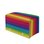 Rainbow Knitted Mexican Pattern Print Leather Tissue Box Cover