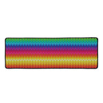 Rainbow Knitted Mexican Pattern Print Long Kitchen Mat