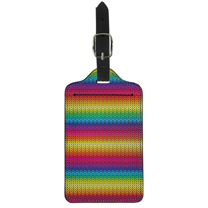 Rainbow Knitted Mexican Pattern Print Luggage Tag