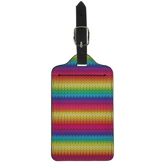 Rainbow Knitted Mexican Pattern Print Luggage Tag