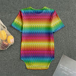 Rainbow Knitted Mexican Pattern Print Men's Bodysuit