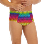 Rainbow Knitted Mexican Pattern Print Men's Briefs