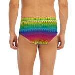 Rainbow Knitted Mexican Pattern Print Men's Briefs