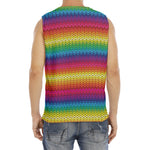 Rainbow Knitted Mexican Pattern Print Men's Fitness Tank Top
