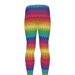 Rainbow Knitted Mexican Pattern Print Men's leggings