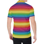 Rainbow Knitted Mexican Pattern Print Men's Shirt