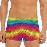 Rainbow Knitted Mexican Pattern Print Men's Short Boxer Briefs