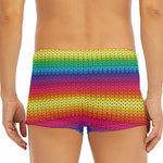 Rainbow Knitted Mexican Pattern Print Men's Short Boxer Briefs