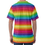 Rainbow Knitted Mexican Pattern Print Men's Velvet T-Shirt