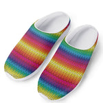 Rainbow Knitted Mexican Pattern Print Mesh Casual Shoes
